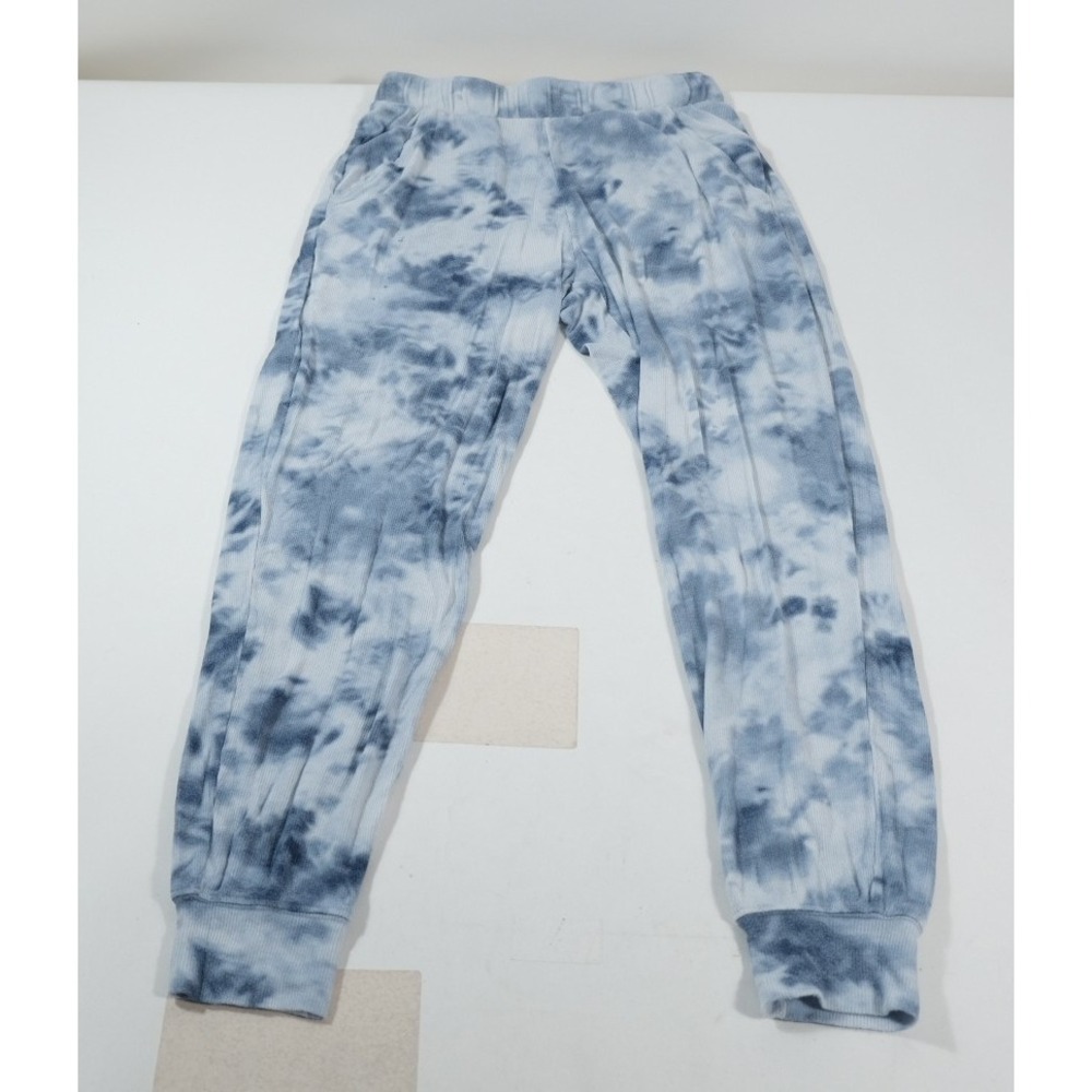 Gilly Hicks Sleep Joggers Womens S Blue‎ Tie Dye Ribbed Knit Pajama Lounge Pants